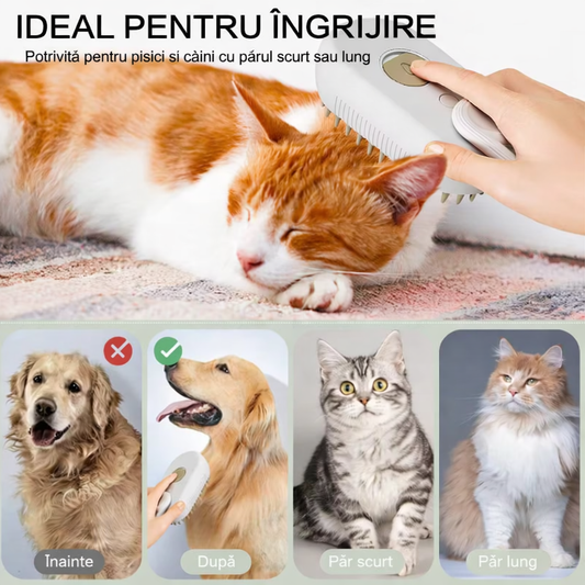 Perie cu abur pentru pisici si caini